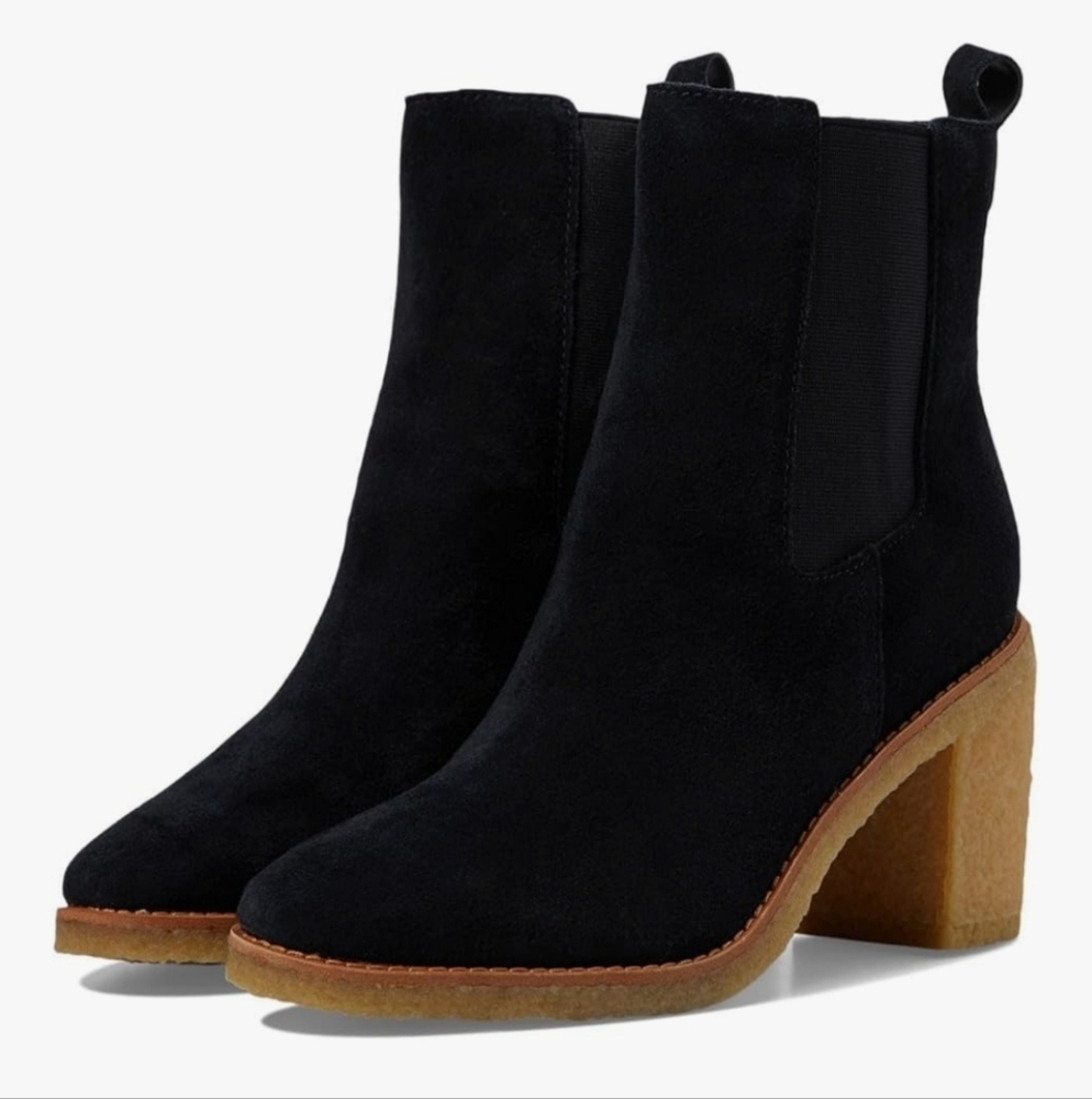 NWOT Lauren Ralph Lauren Marianna Pull On Boot Chelsea Bootie 6 Black Suede